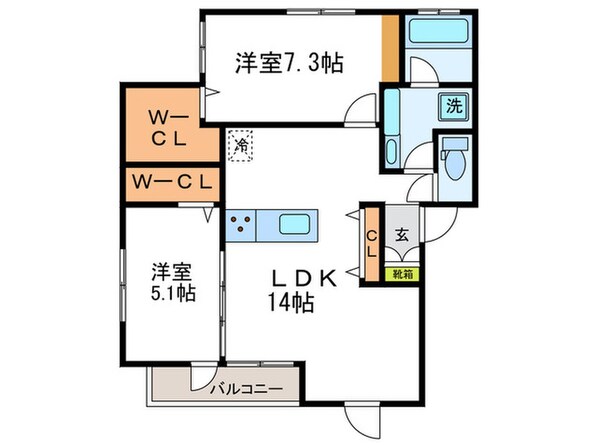 ミシェルメイアンの物件間取画像